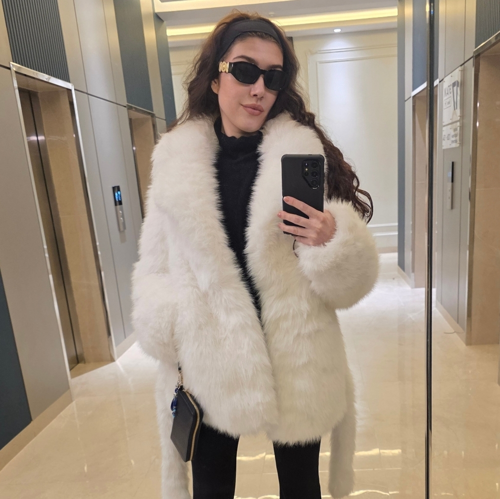 Faux fur coat